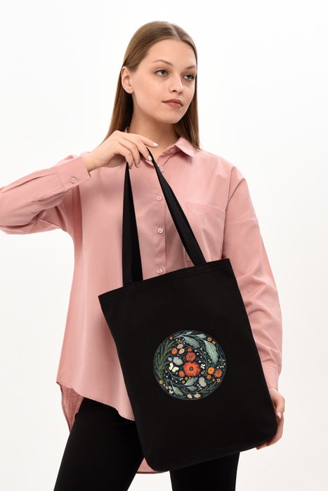 Zoozie Bags Bolso Tote 1467 Negro de Algodón 35 x 40 x 8 cm